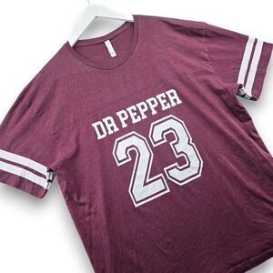 Dr Pepper Chick-Fil-A 23 Jersey T-Shirt LAT Mens 2XL Maroon Cotton Blend Striped